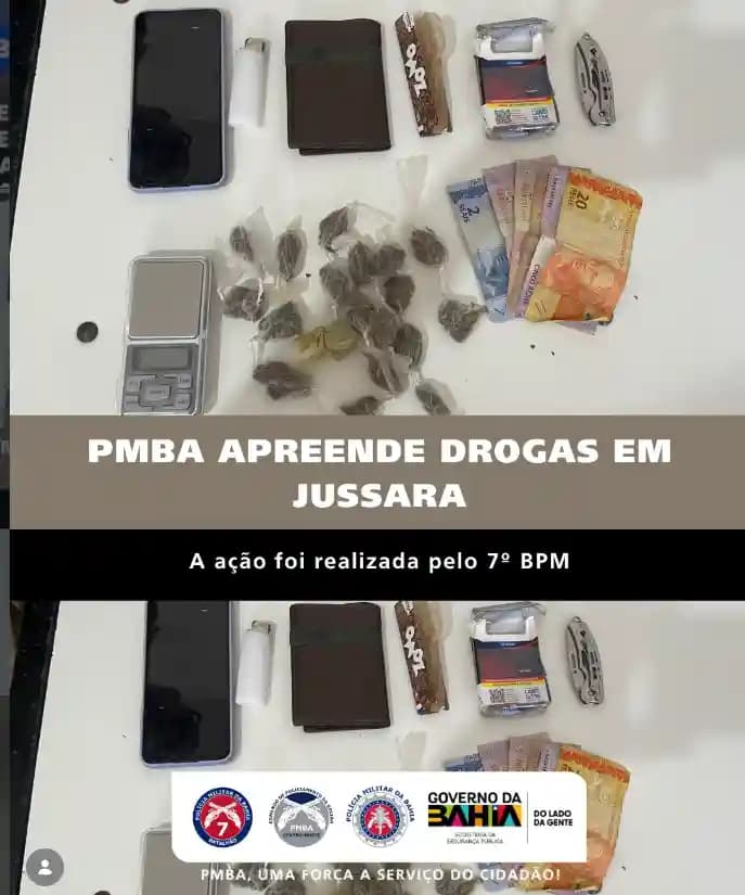 Polícia Militar recupera objeto furtado e apreende drogas em Jussara