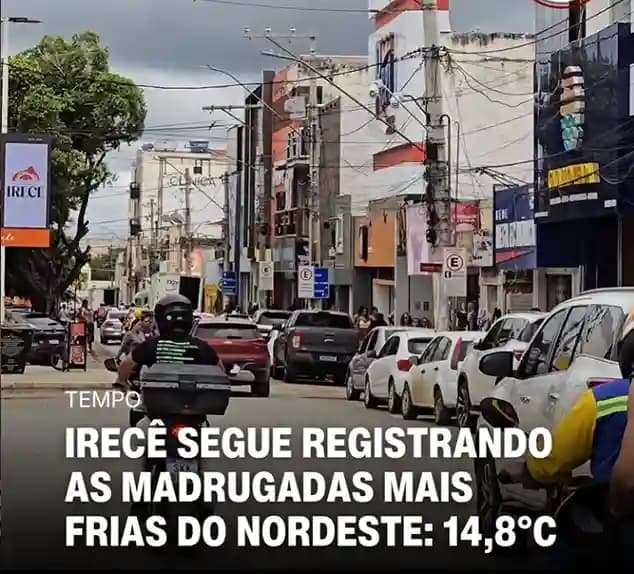 Irecê registra 14,8°C e se consolida como a quarta cidade mais fria do Nordeste