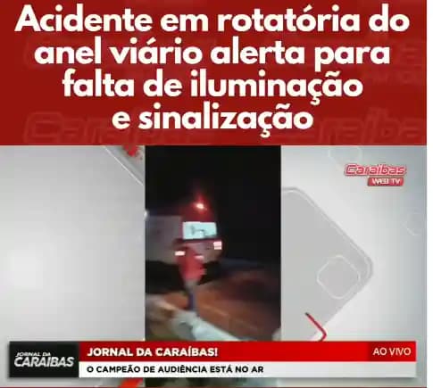 Motociclista invade rotatória no anel viário e caso reacende alerta sobre escuridão e falta de sinalização no trecho para Lapão