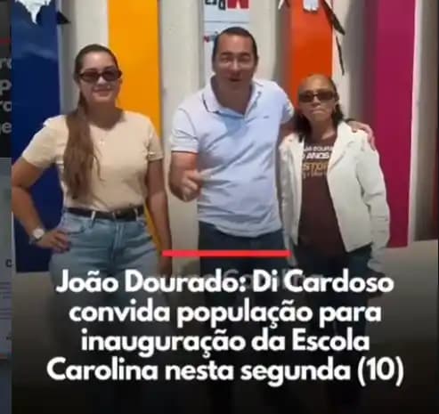 João Dourado: Prefeitura inaugura nova Escola Carolina com estrutura moderna nesta segunda-feira