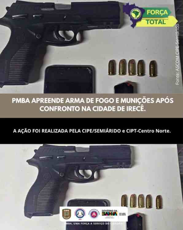 Irecê - Confronto no bairro Ieda termina com suspeito morto e arma apreendida