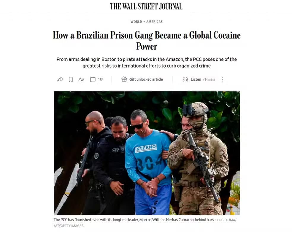 PCC se torna 'Multinacional do Crime' e expande operações por 30 países